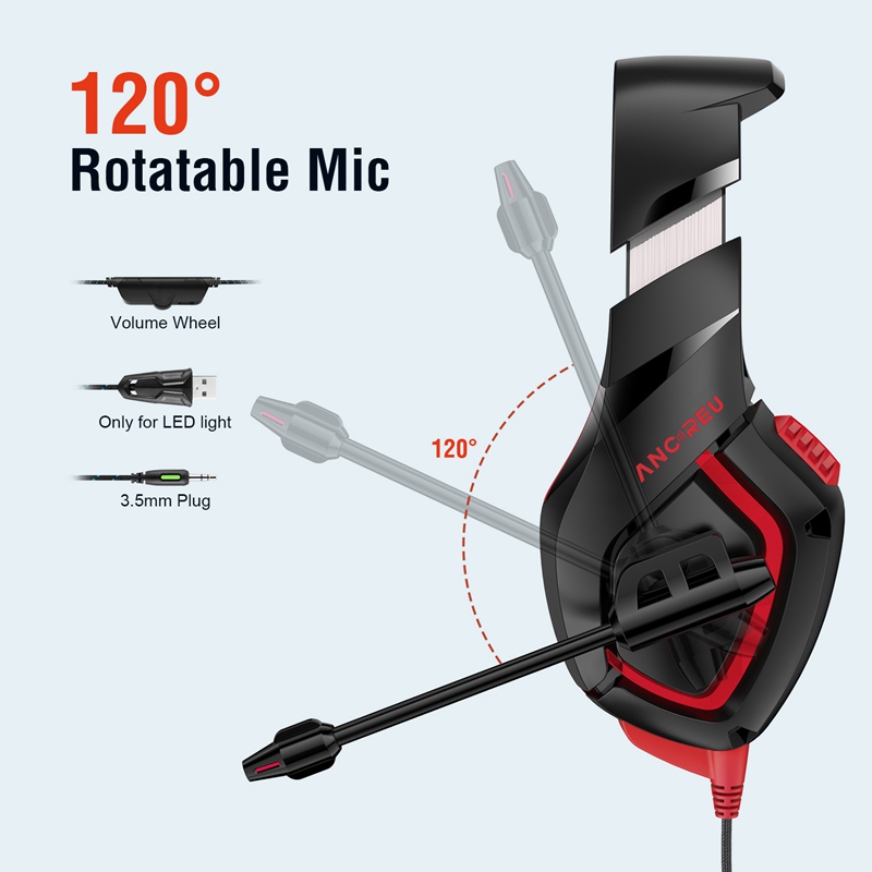 OEM Red Gaming Headset Cool Unique LED Light