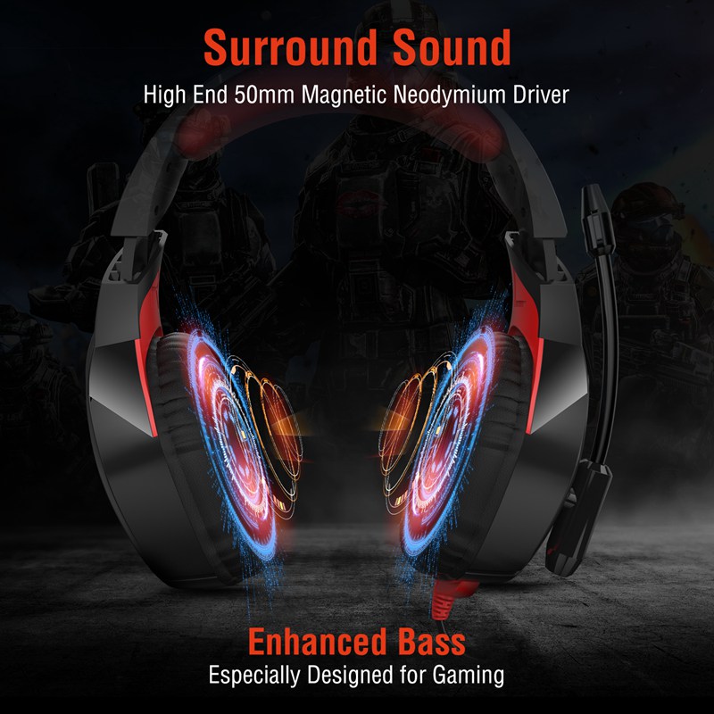 OEM Red Gaming Headset Cool Unique LED Light