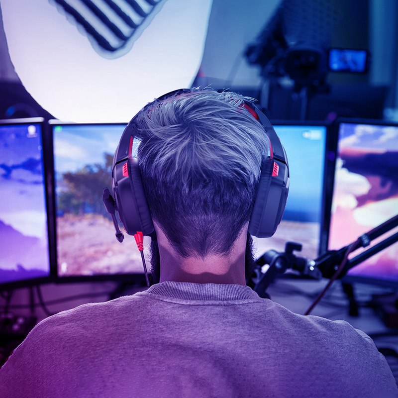 OEM Red Gaming Headset Cool Unique LED Light