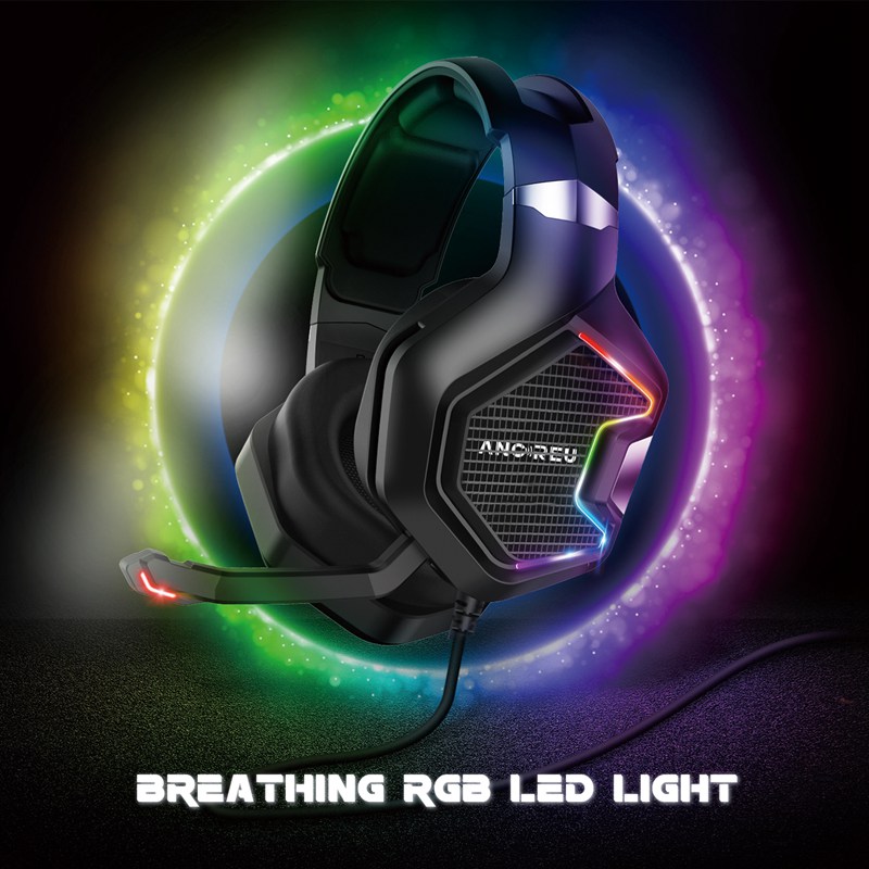 Factory Headphones For Gaming With Mic RGB Light