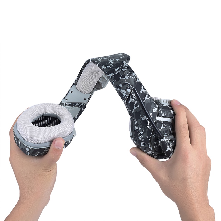 Custom Camouflage Gray Best Headphones For Gaming And Music