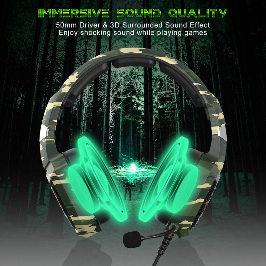 OEM Camouflage Green Best Headphones For Gamers 2021