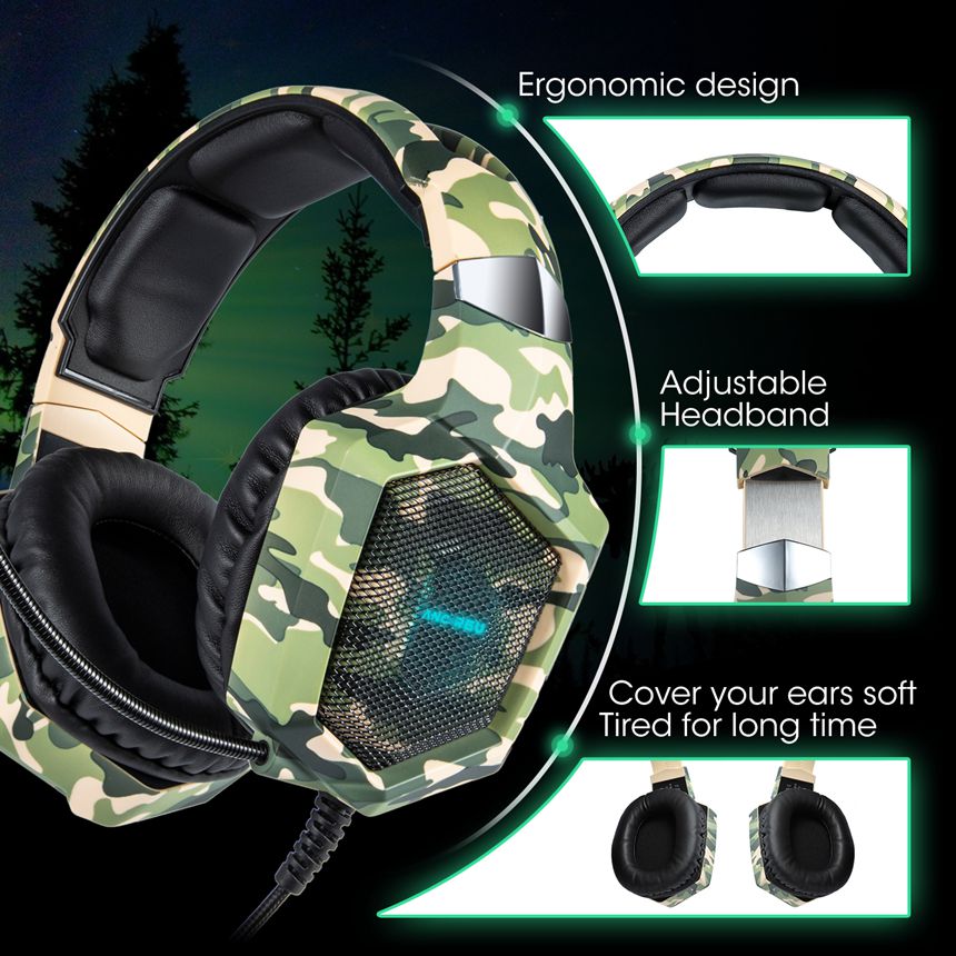 OEM Camouflage Green Best Headphones For Gamers 2021