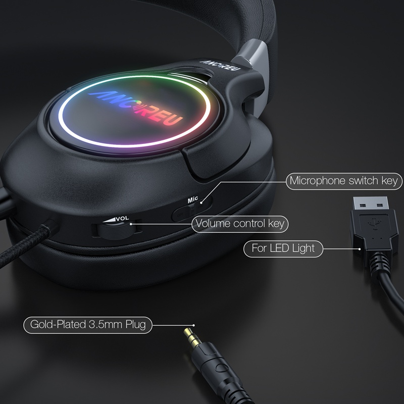 Factory Gaming Headphones With Mic Ergonomic Design
