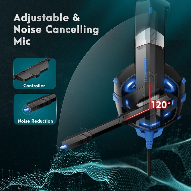 Factory Blue Gaming Headphones Adjustable