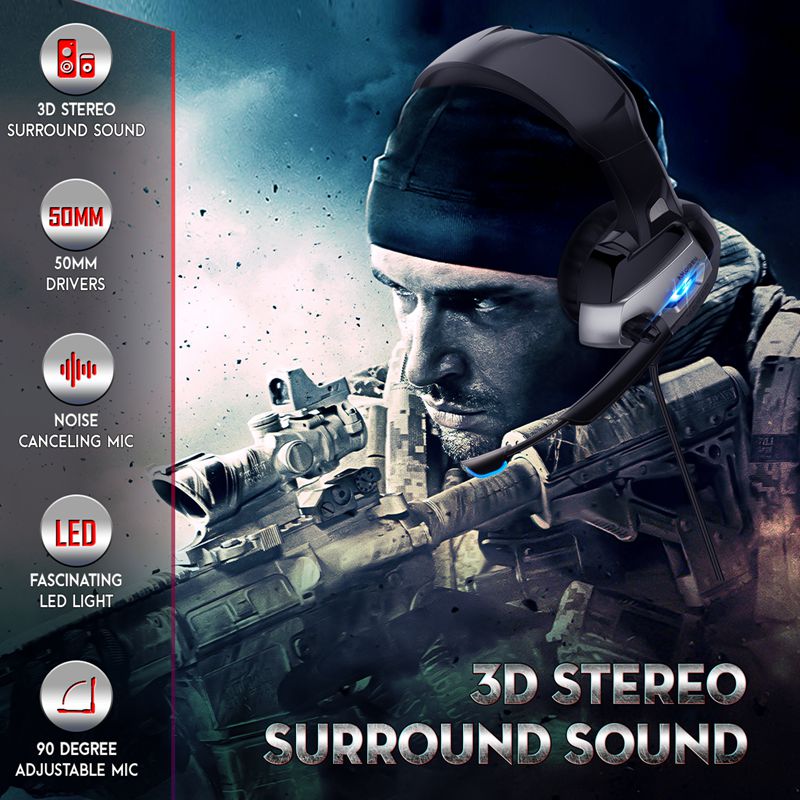 Factory Good Gaming Headphones Black Grey