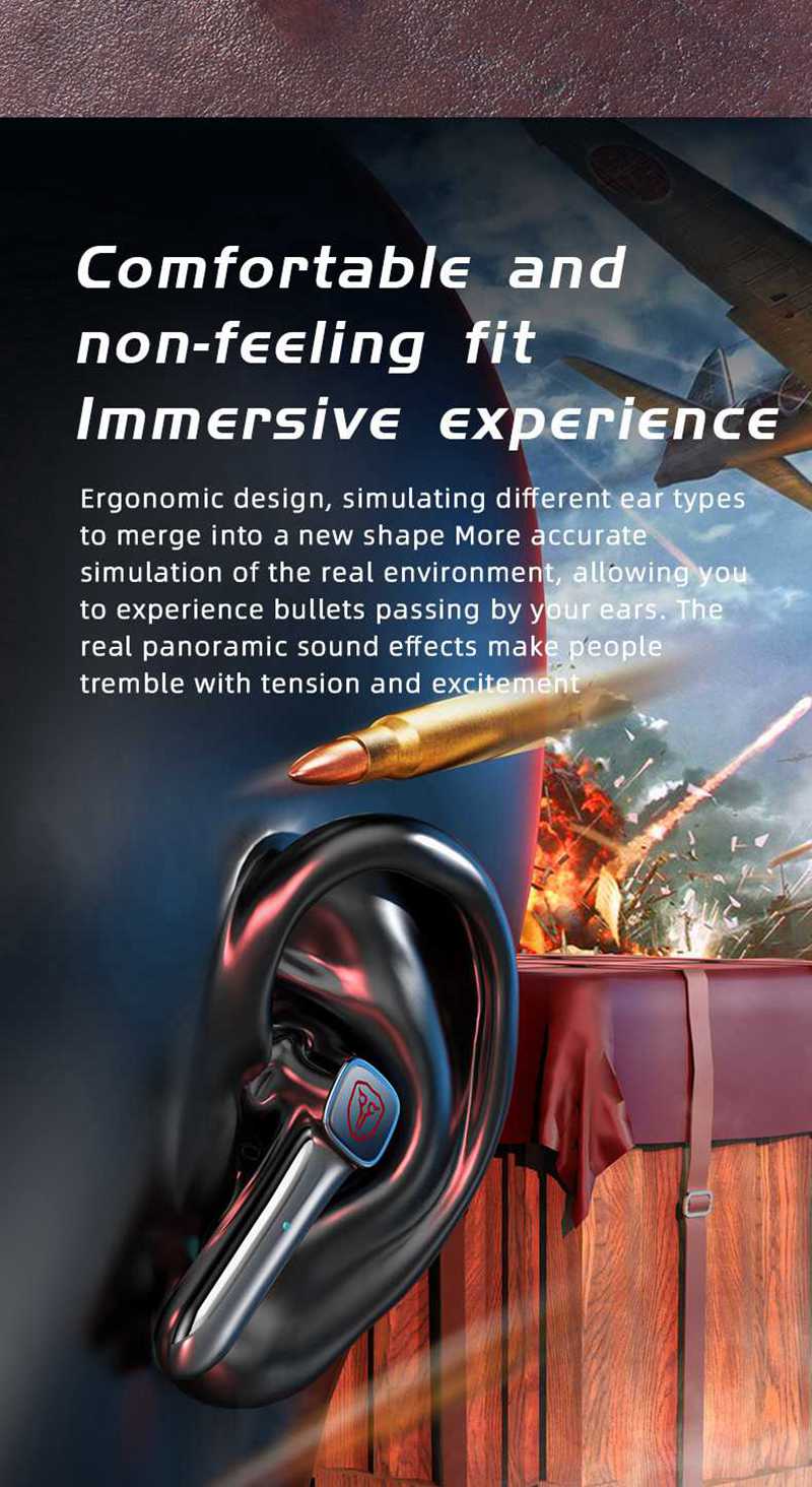 OEM LED Gaming Low Latency Wireless Earbuds with BT5.1