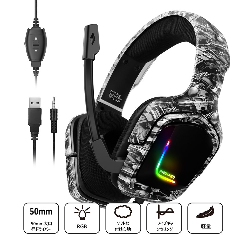 Custom Best Headphones to Use For Gaming Camouflage Gray