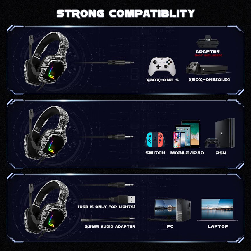 Custom Best Headphones to Use For Gaming Camouflage Gray