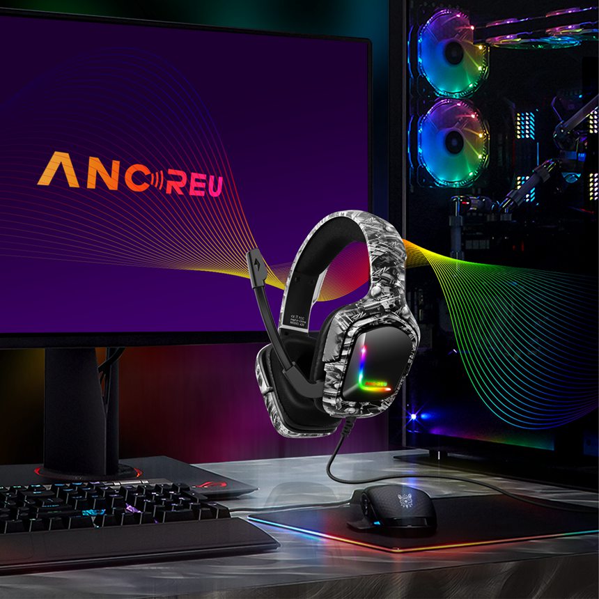 Custom Best Headphones to Use For Gaming Camouflage Gray