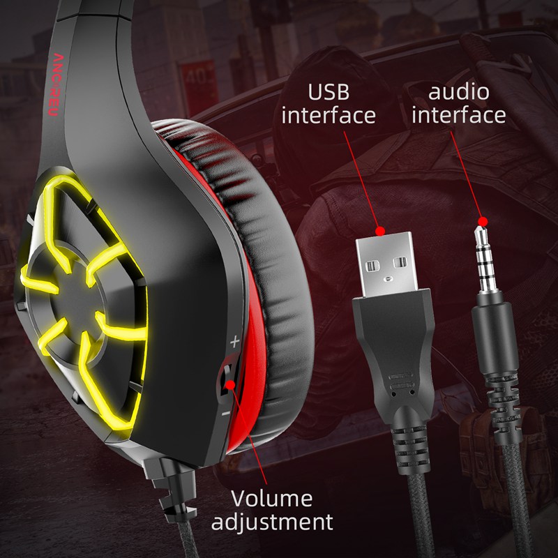 Custom RGB Wired Gaming Headphones With Mic
