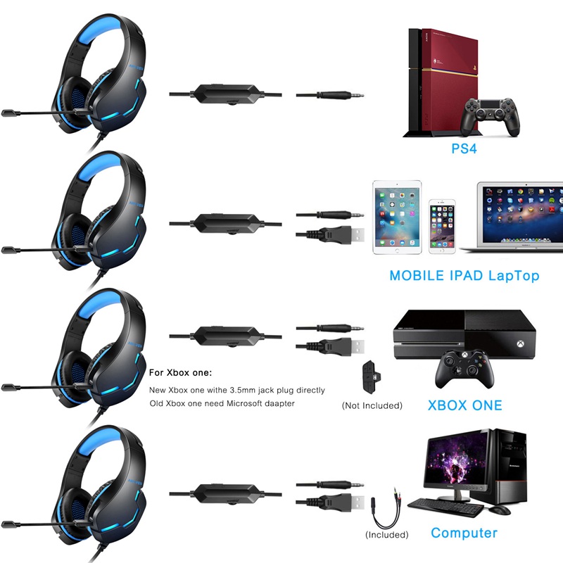 OEM Cool LED Wired Best Budget Gaming Headphones
