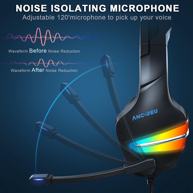 OEM Wired 7 RGB Gaming Headphones with Microphone