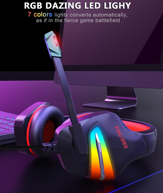 OEM Wired 7 RGB Gaming Headphones with Microphone