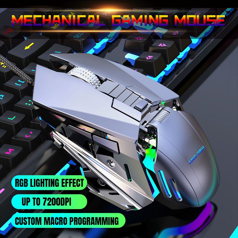 Custom 7200DPI RGB Lighting Ergonomic Gaming Mouse