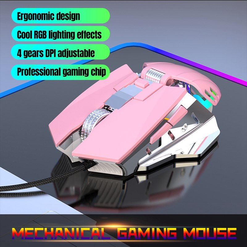 Custom 7200DPI RGB Lighting Ergonomic Gaming Mouse
