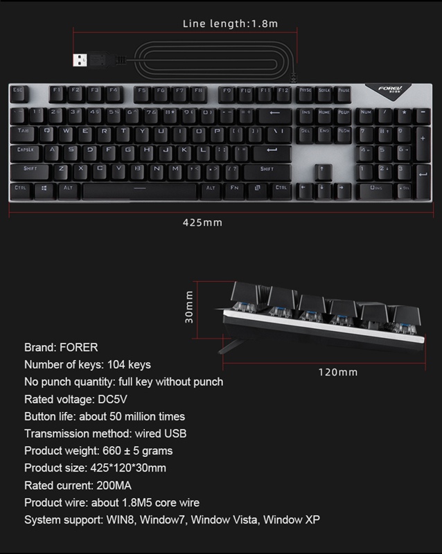 OEM RGB Backlight Mechanical Custom Gaming Keyboard