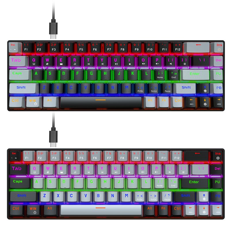 OEM Dual-Color RGB Multi-Color Backlight Wired Gaming Keyboard