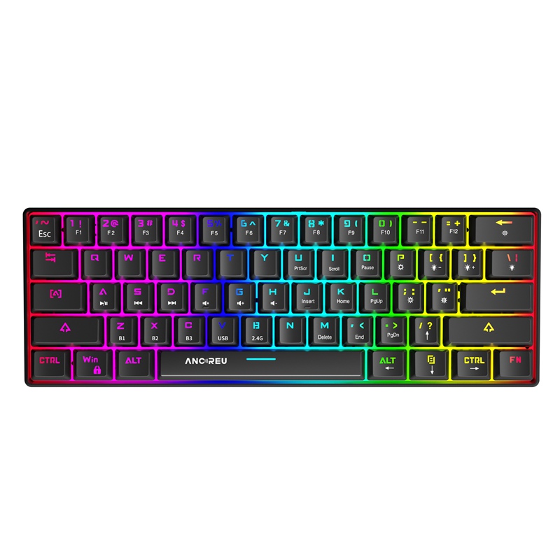 OEM Best Budget Wireless Gaming Keyboard RGB Wired+Bluetooth+2.4G