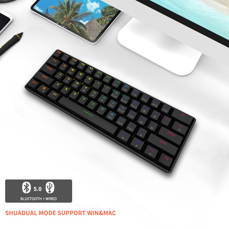 Custom 61 Keys Mini Dual-Mode Bluetooth Mechanical Keyboard