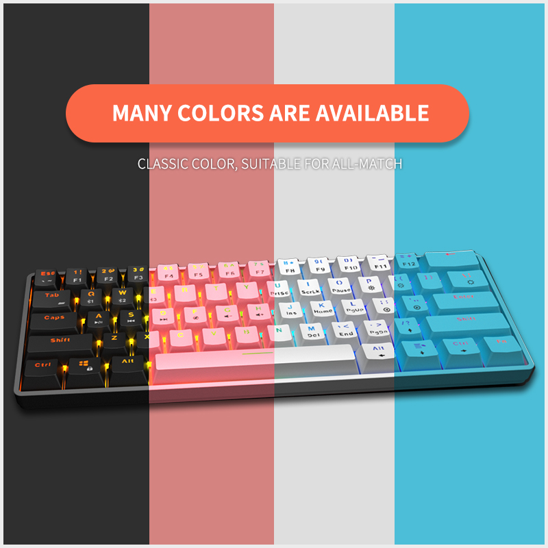 Custom 61 Keys Mini Dual-Mode Bluetooth Mechanical Keyboard