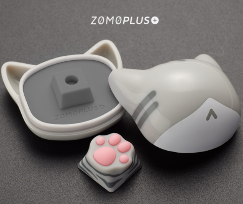 Zomoplus Silica Gel Cute Cat Paw Keycap ABS Double Shot
