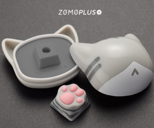Zomoplus Silica Gel Cute Cat Paw Keycap ABS Double Shot