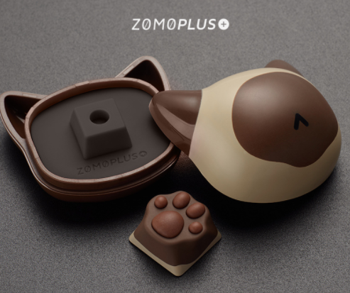 Zomoplus Silica Gel Cute Cat Paw Keycap ABS Double Shot