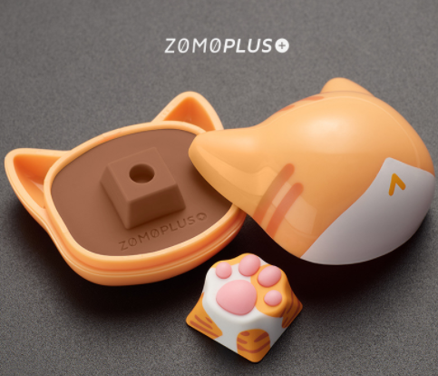 Zomoplus Silica Gel Cute Cat Paw Keycap ABS Double Shot