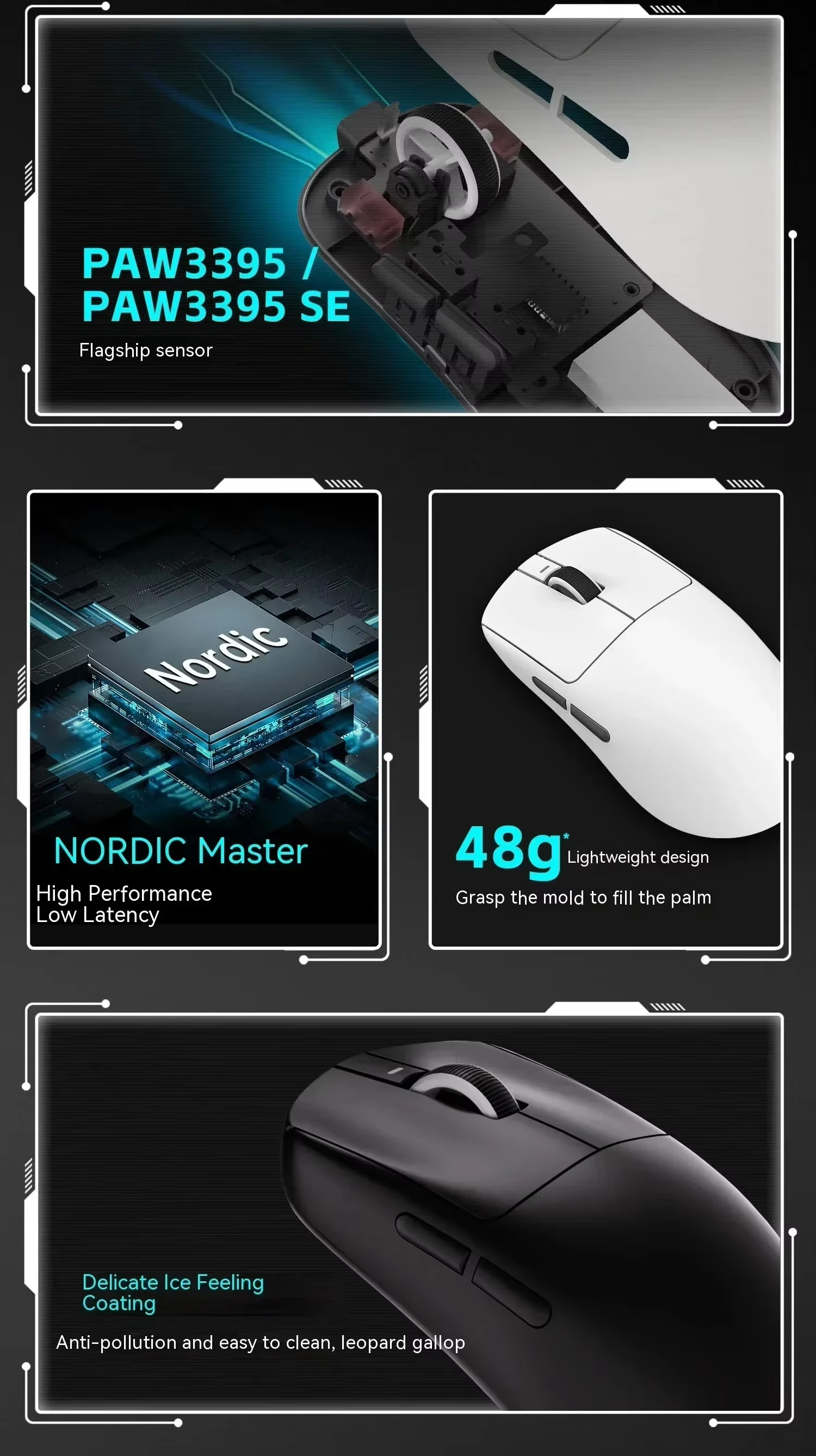 VXE Dragonfly R1 Gaming Mouse Wireless Mouse Nordic 52840 PAW3395 2KHz 2.4G Office Gamer Pc Gaming