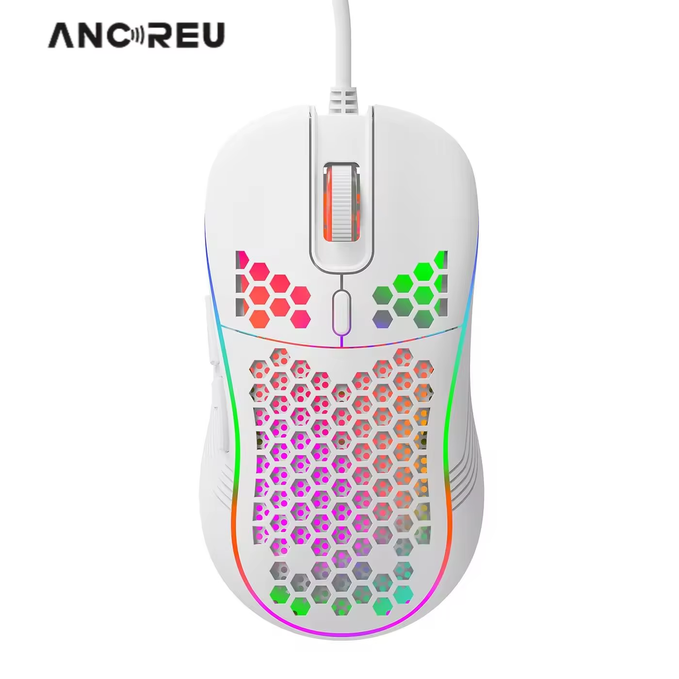 Wholesale 7200DPI Optical Gaming Mouse Ergonomic RGB USB Wired Mouse for Computer Office Gamer Mice Honeycomb White Gaming Mouse
