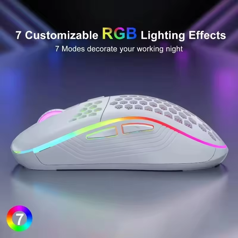 Wholesale 7200DPI Optical Gaming Mouse Ergonomic RGB USB Wired Mouse for Computer Office Gamer Mice Honeycomb White Gaming Mouse