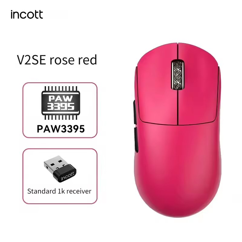 Incott G23V2 Pro Mouse Lightweight 55g Wireless Tri-mode PAW3950 DPI45000 IPS750 8Khz Gaming Mouse for Valorant/Dota 2/CSGO