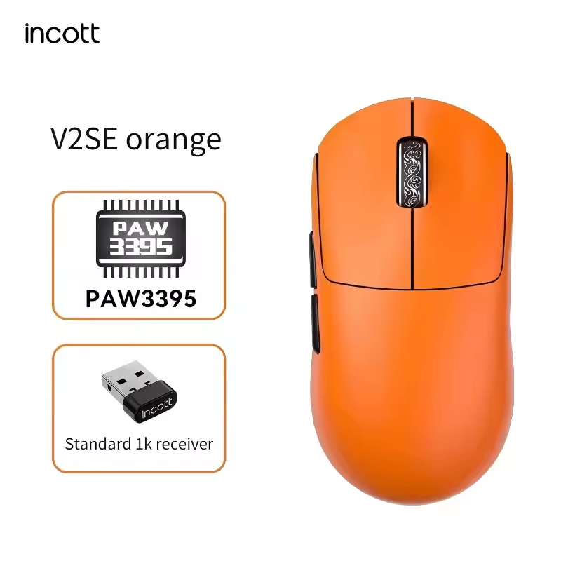 Incott G23V2 Pro Mouse Lightweight 55g Wireless Tri-mode PAW3950 DPI45000 IPS750 8Khz Gaming Mouse for Valorant/Dota 2/CSGO