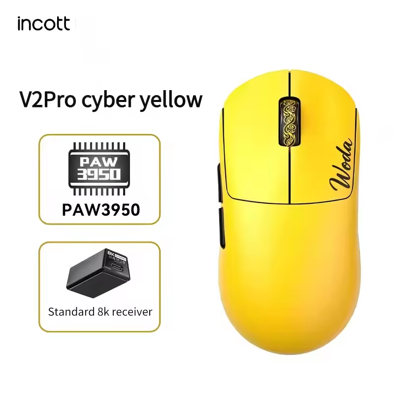 Incott G23V2 Pro Mouse Lightweight 55g Wireless Tri-mode PAW3950 DPI45000 IPS750 8Khz Gaming Mouse for Valorant/Dota 2/CSGO