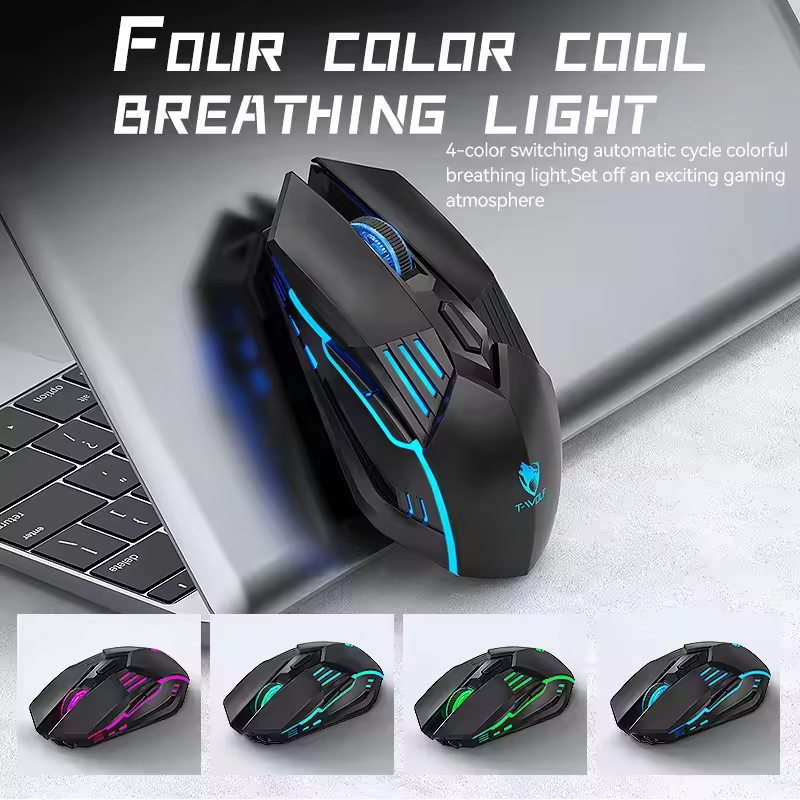 T-WOLF X7 Tri-mode Gaming Mouse Lightweight PAW3212 Rechargeable Mouse Computer Accessories 6D E-sport Mouse for Gaming Laptop