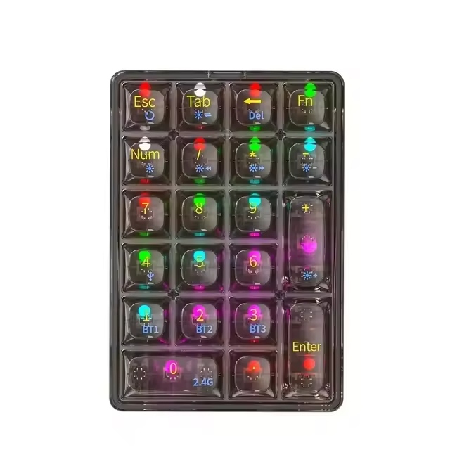 OEM Tri-Mode Wireless Gaming Numeric Mechanical Keypad Hot-Swappable 21 Keys Numpad Keyboard for Laptop Mobile